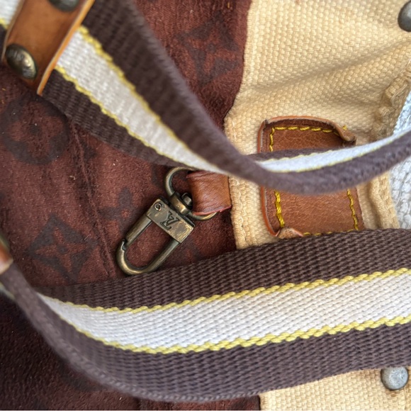 Louis Vuitton Tan Canvas Bag with Red Print - Picture 11 of 13